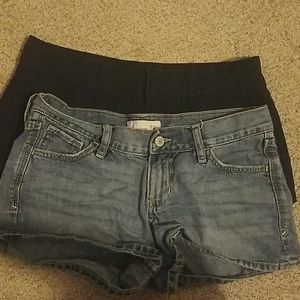 Denim and Black Shorts